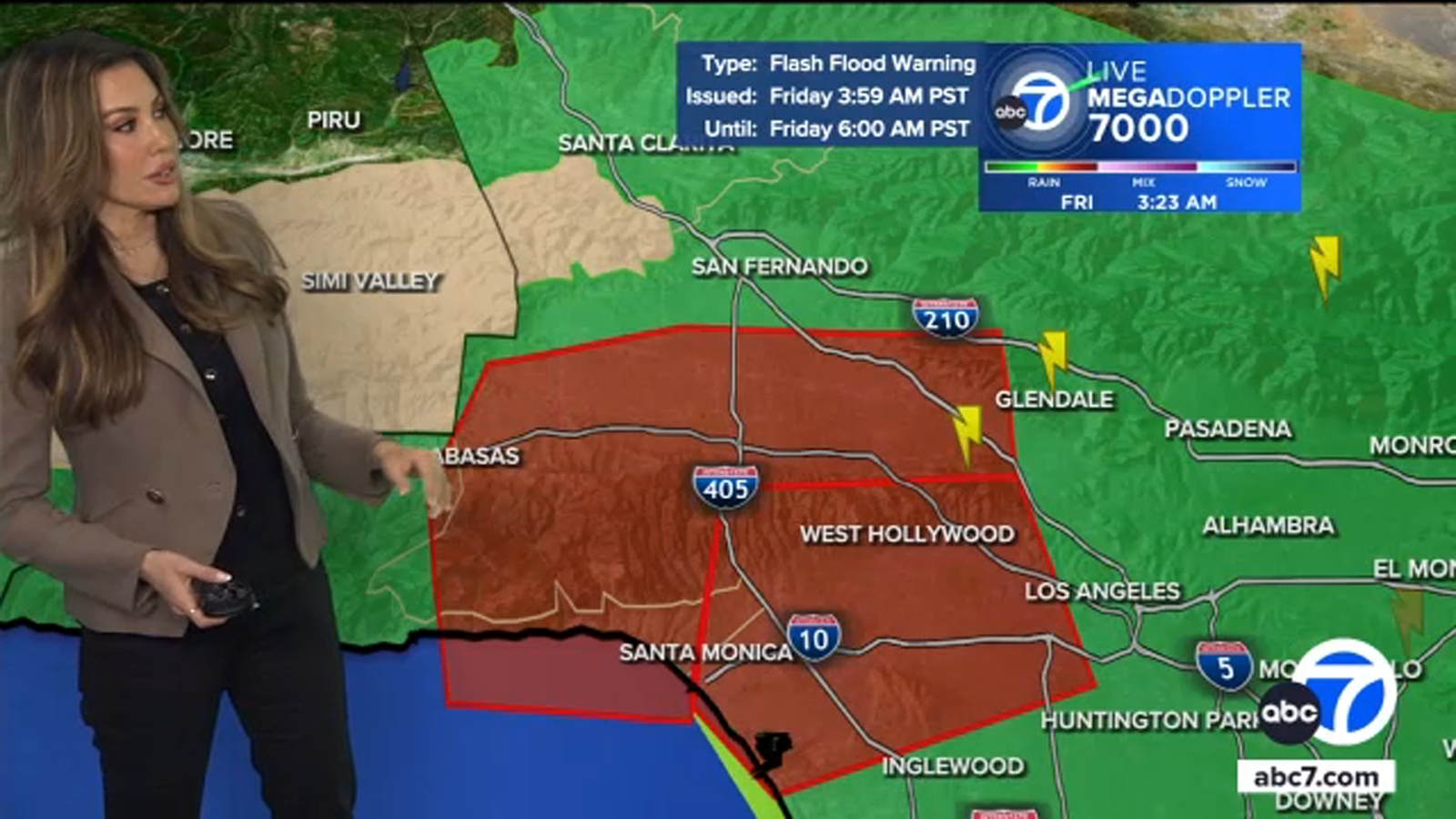 Storm brings thunder, triggers flash food warnings - ABC7 Los Angeles