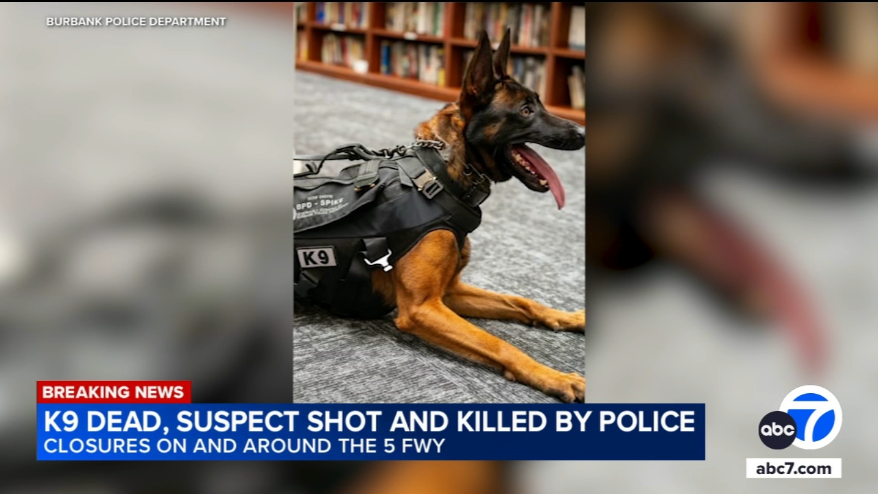 Burbank K-9 dead, suspect killed in shootout with police