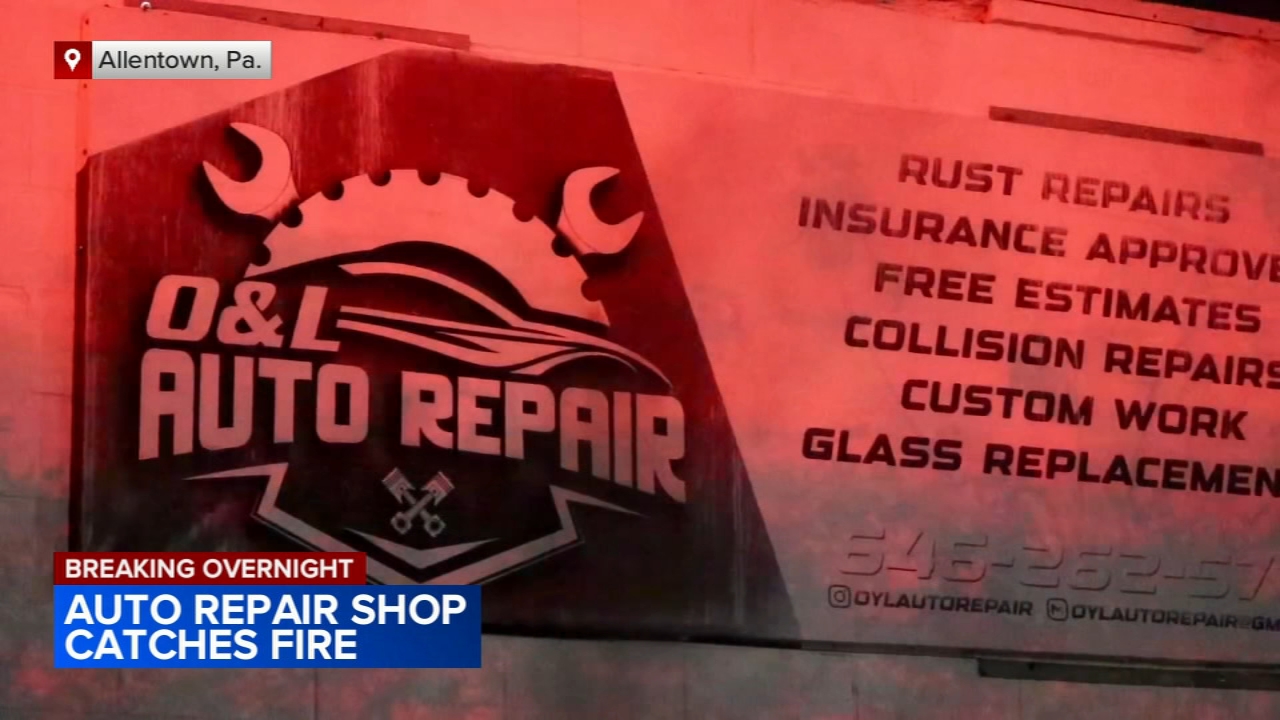 Investigation underway into what sparked flames at Allentown auto repair shop