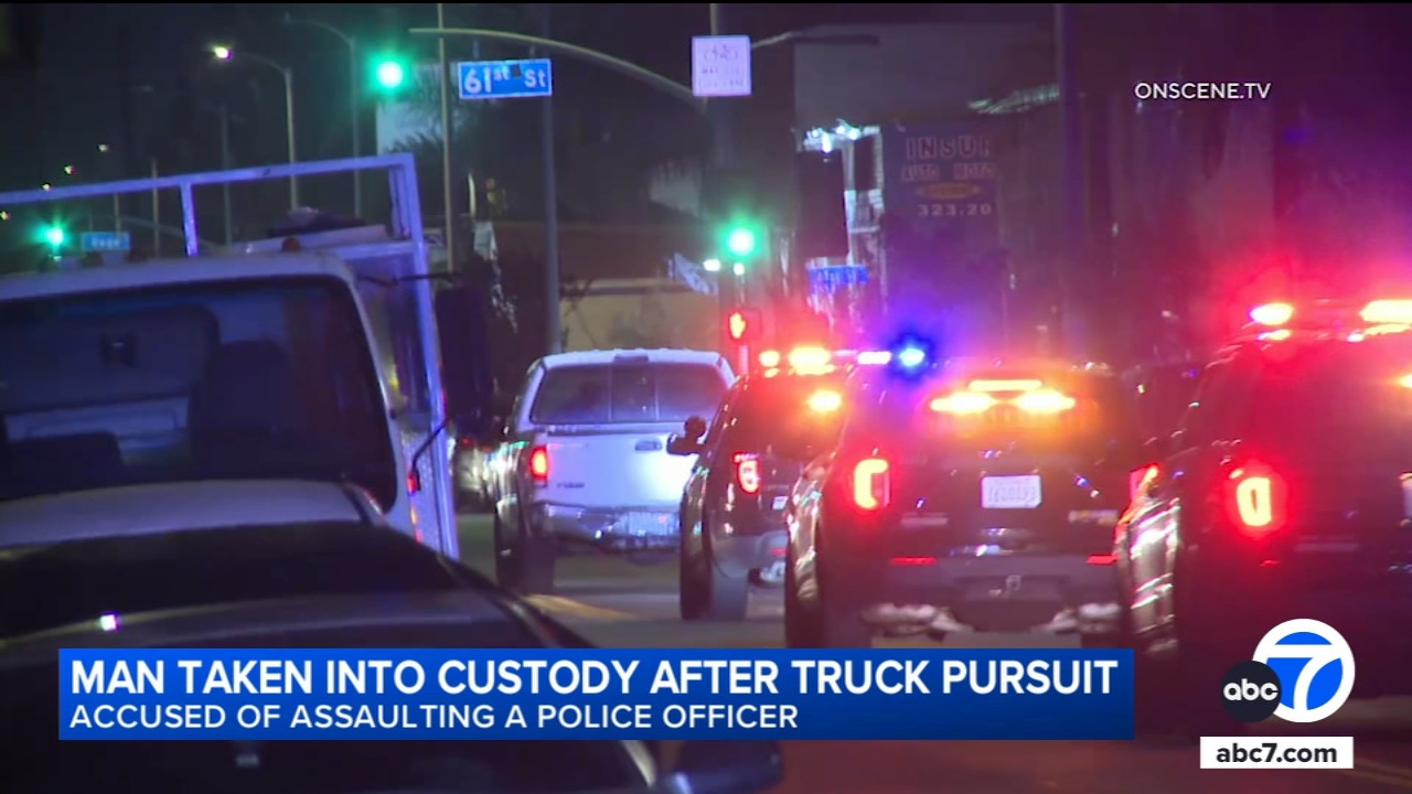 Man accused of assaulting officer in custody after LA chase