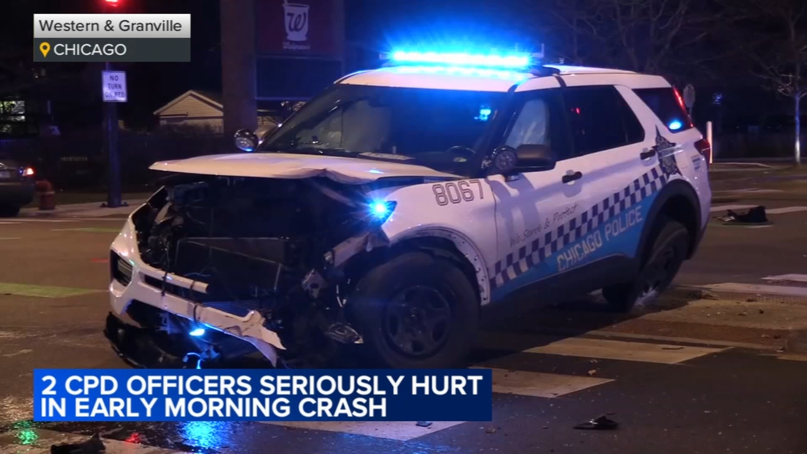 West Ridge crash seriously injures 2 Chicago police officers, CPD says