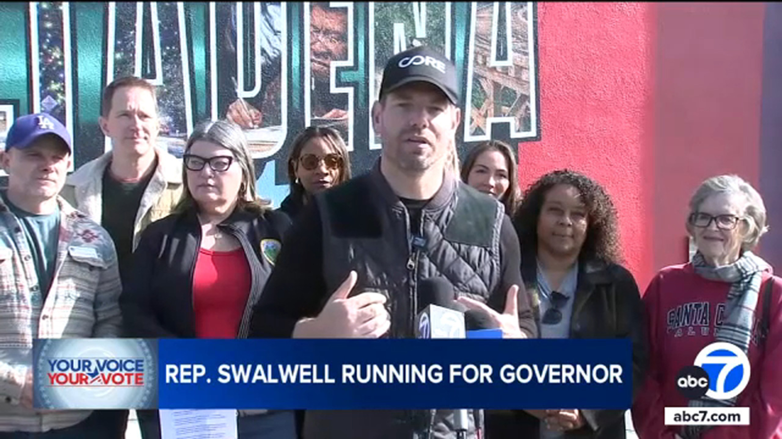 Rep. Eric Swalwell makes first campaign stop in Altadena after joining race for California governor