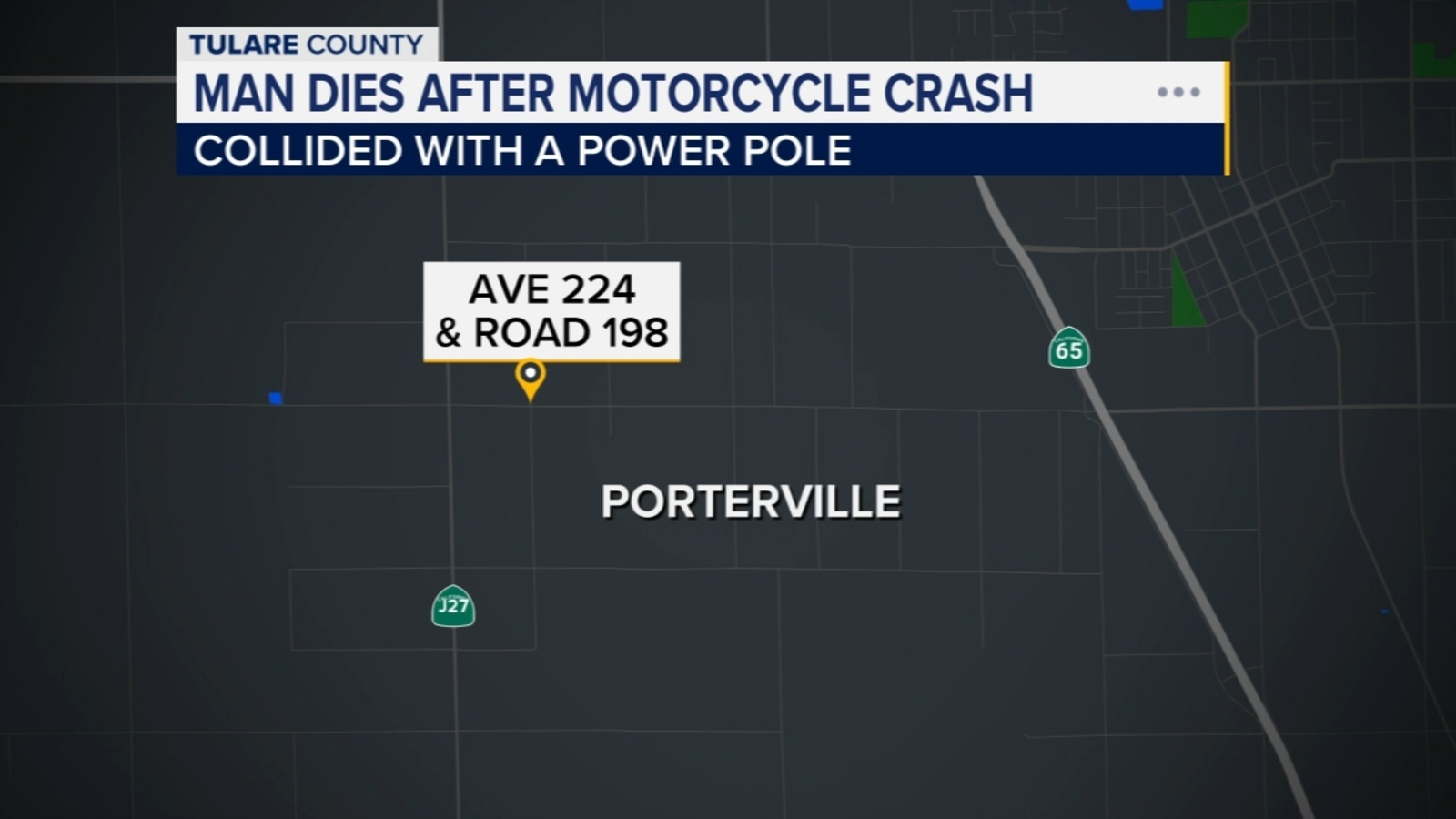 22-year-old motorcyclist dies after crashing into power pole in Tulare ...