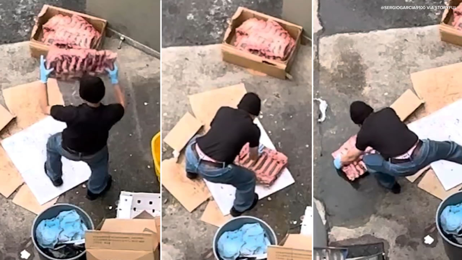 Bay Area restaurant employee caught on video slamming slab of ribs onto ground
