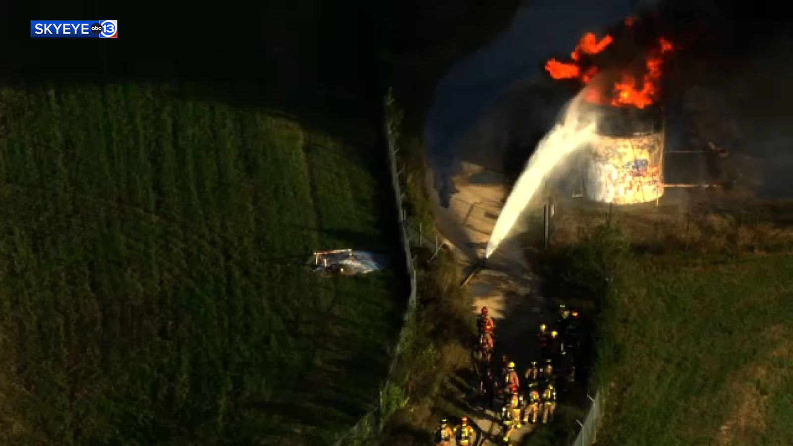 Crews respond to fire at tank farm near W. Richey Road in northwest ...