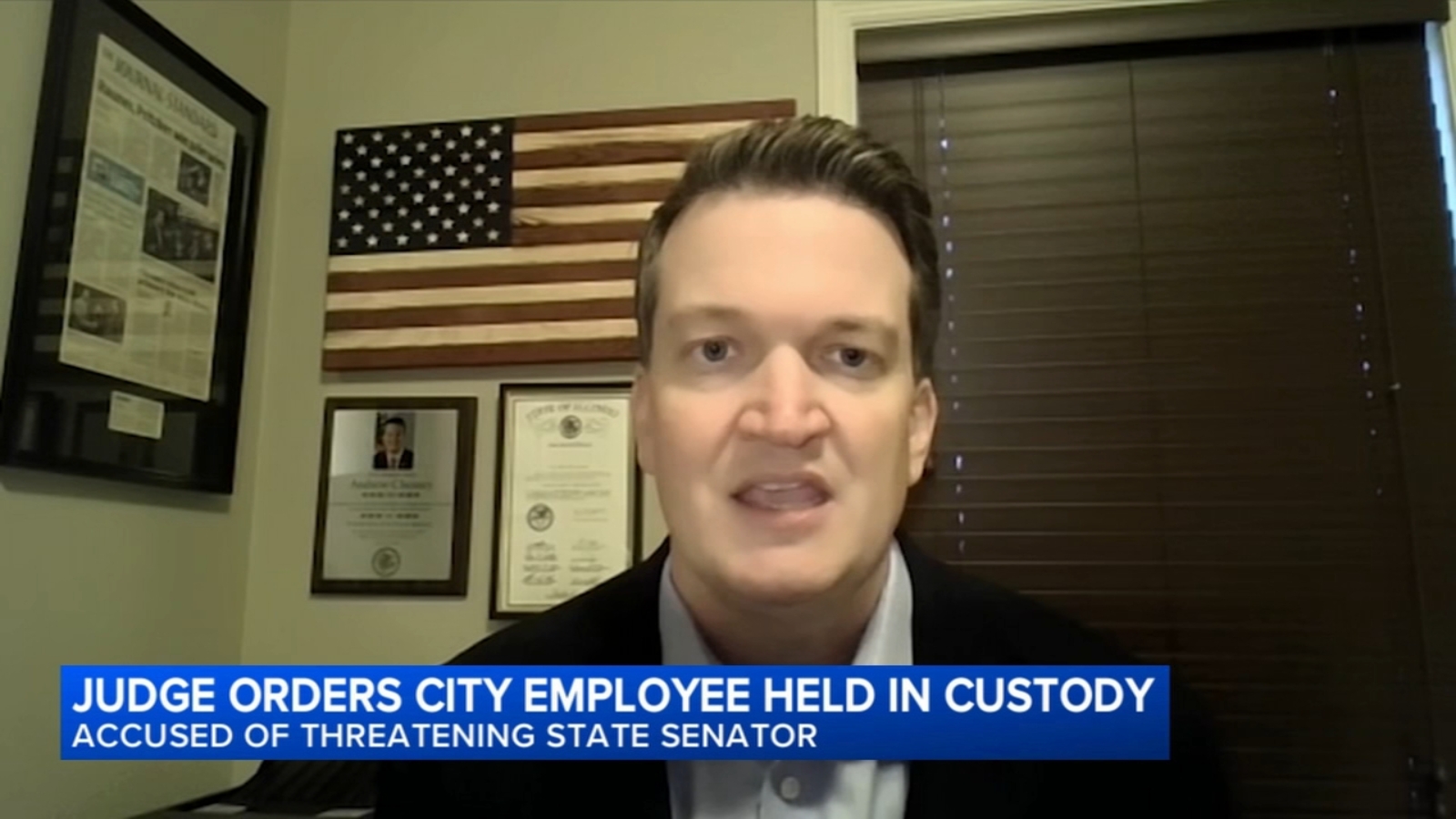 Chicago employee accused of threatening Republican IL sen. ordered detained, pleads not guilty