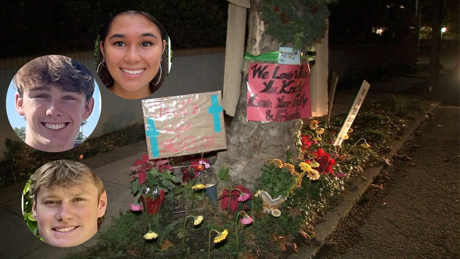 New memorial set up for 3 students who died in Piedmont Cybertruck crash 1 year ago this week