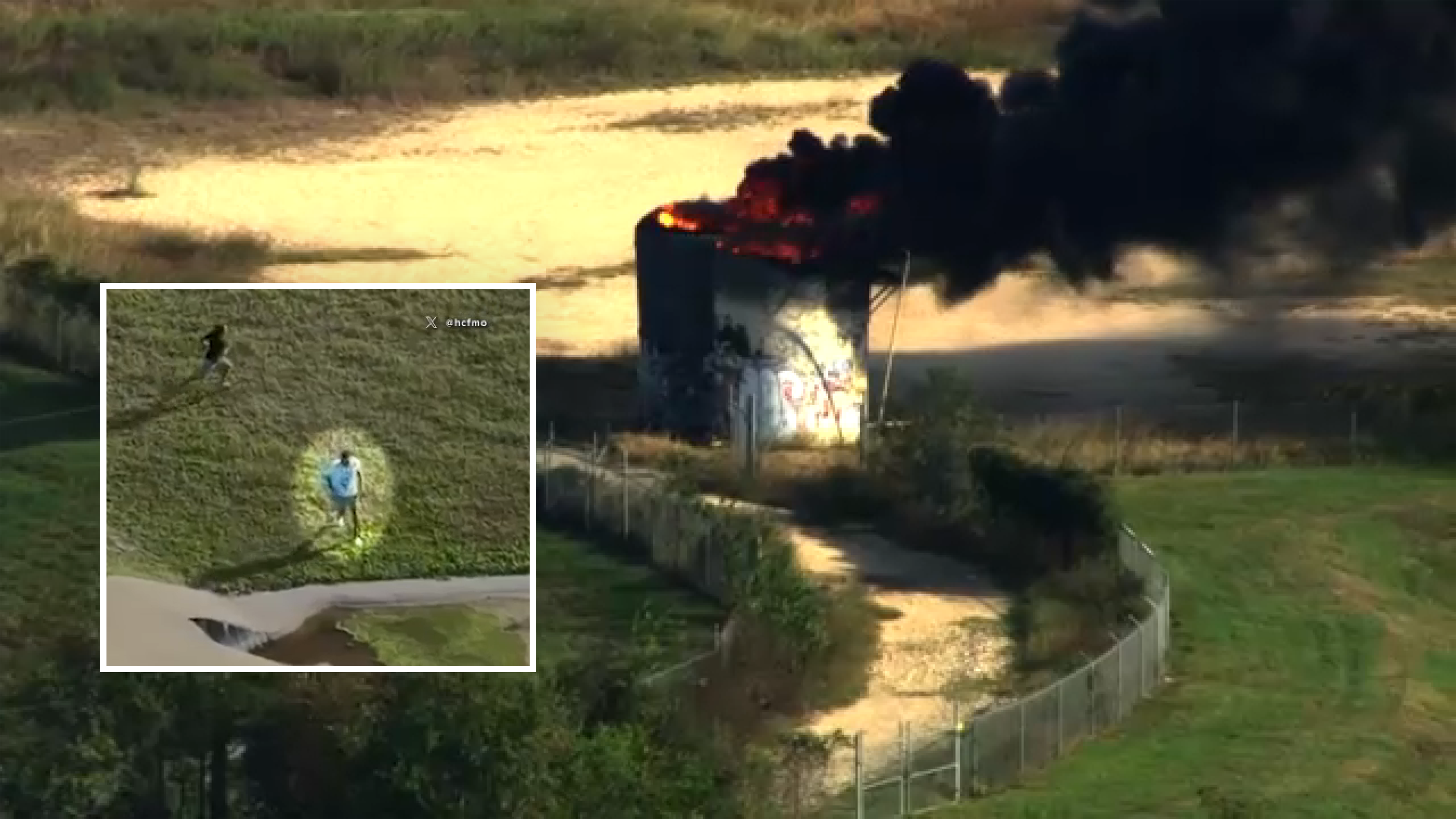 2 juveniles seen running in area of tank farm fire, officials say