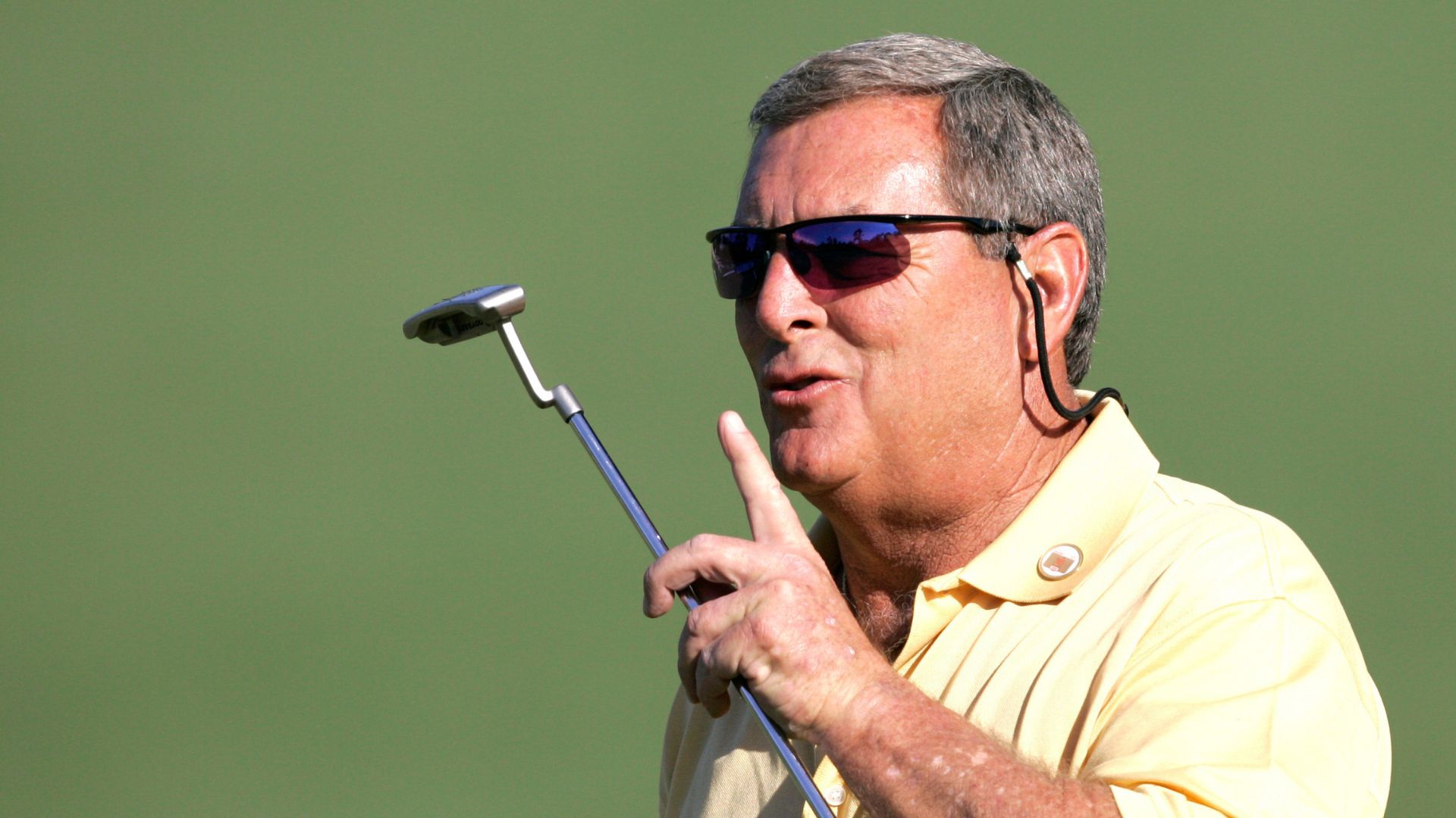 FILE - In this April 6, 2006, file photo, Fuzzy Zoeller encourages the crowd to be quiet on the second hole during first round play at a Masters golf tournament.
