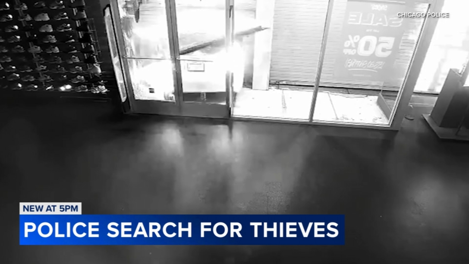 New video shows 'crash-and-grab' thieves slam stolen car into business