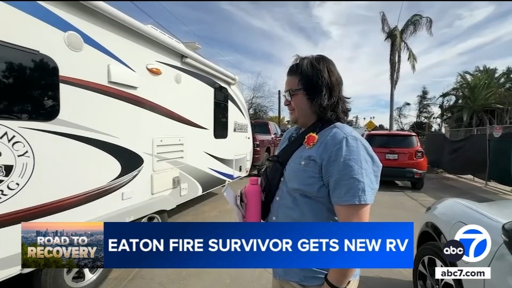 Eaton Fire survivor surprised with new RV