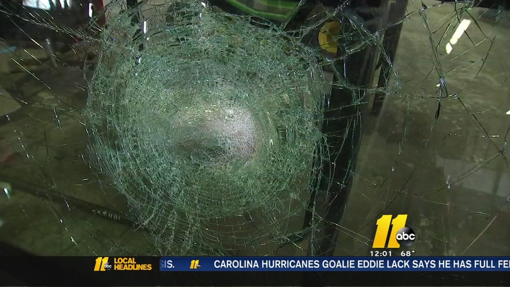 Truck windshields smashed by rocks on I-85