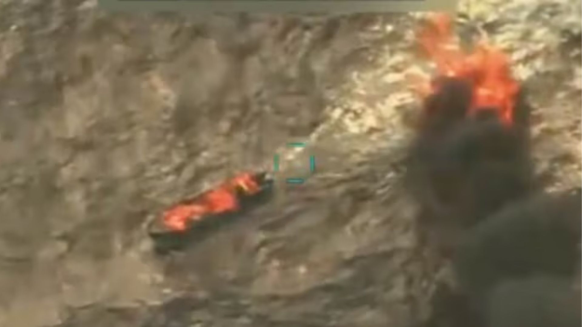 A screen grab from a video posted to social media by President Donald Trump, Sept. 15, 2025, of what he said was a U.S. military strike on a boat allegedly carrying drugs from Venezuela.