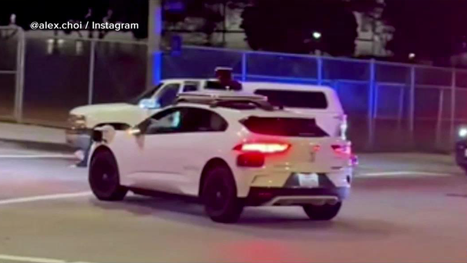 Waymo self-driving taxi takes passenger through active police scene in downtown LA, video shows