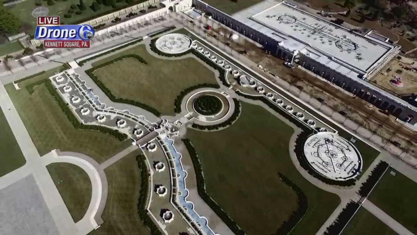 Drone 6 flies over Longwood Gardens 6abc Philadelphia