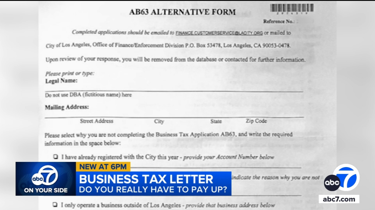 Residents get letters from City of LA saying they owe business taxes