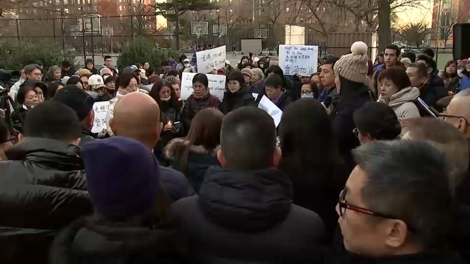 Vigil in Brooklyn honors the victims of last week's deadly fire in Hong Kong