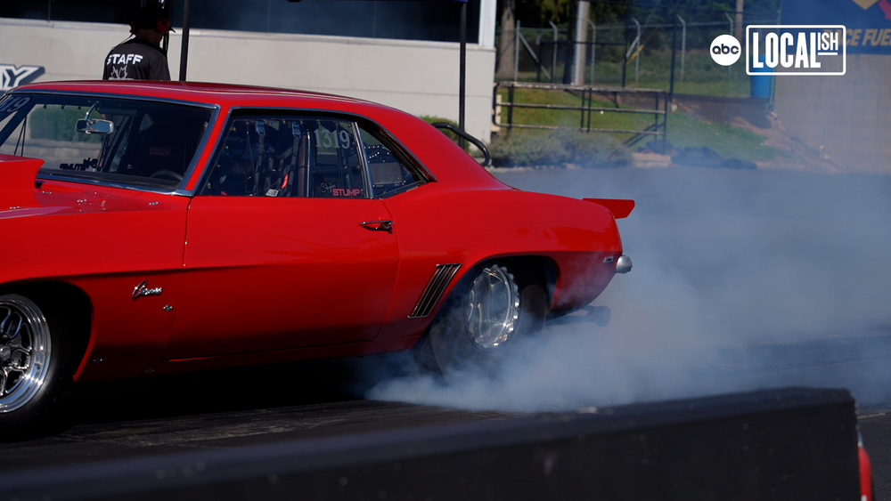 Burning rubber at Maple Grove Raceway