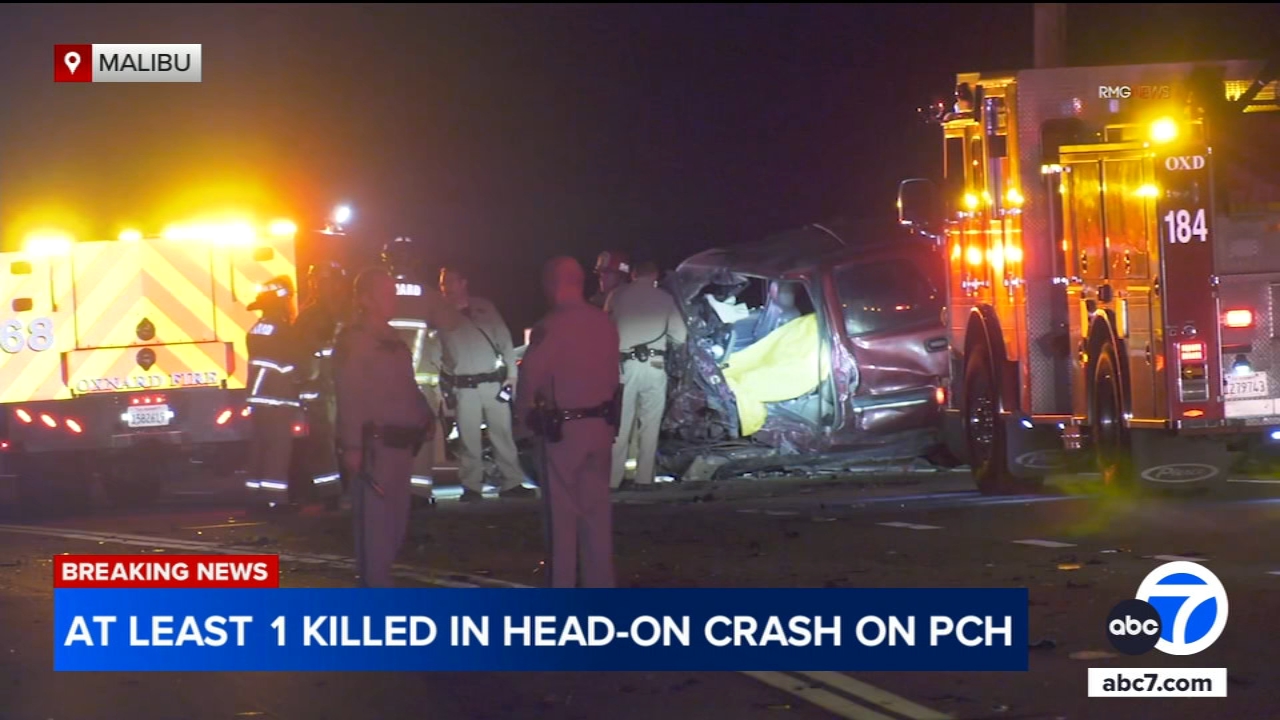 At least 1 killed in head-on crash on PCH in Malibu