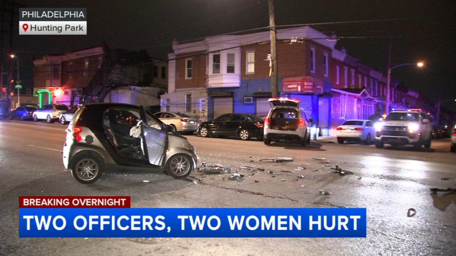 2 officers, 2 women injured in crash involving Philadelphia police ...