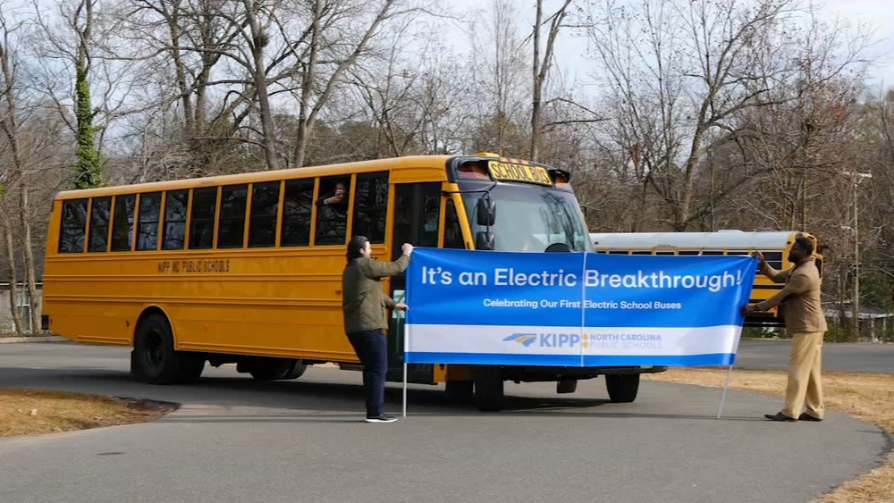 NC charter schools celebrate launch of electric bus fleet