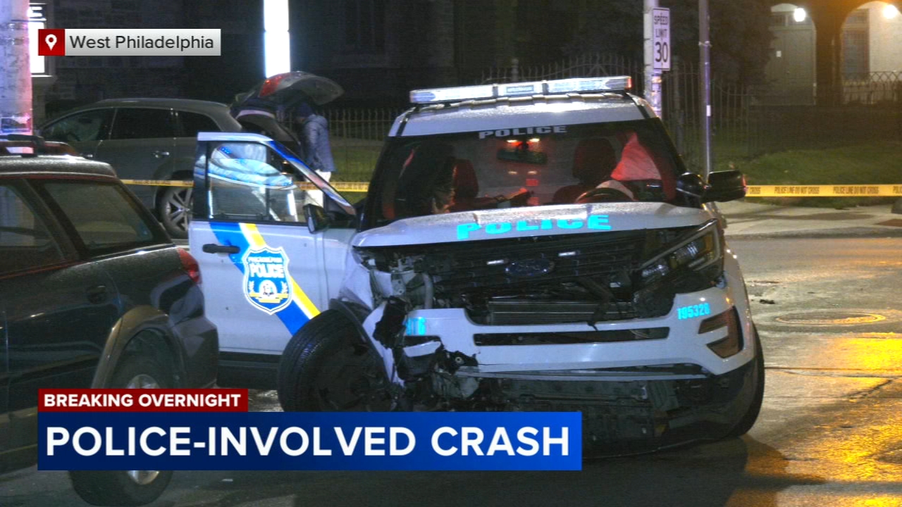 Officer, civilian injured after crash in West Philadelphia - 6abc