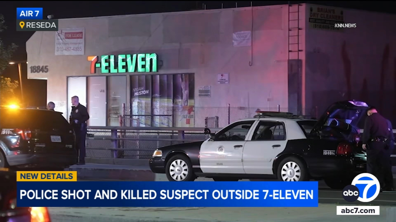Suspect killed by LAPD in 7-Eleven parking lot in Reseda