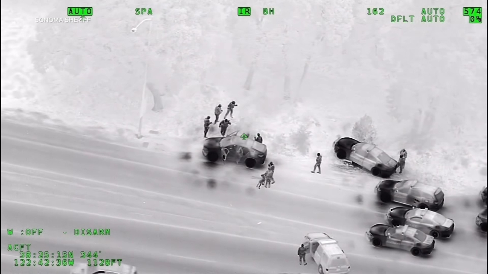 VIDEO: Sonoma County deputies chase theft suspects using helicopter