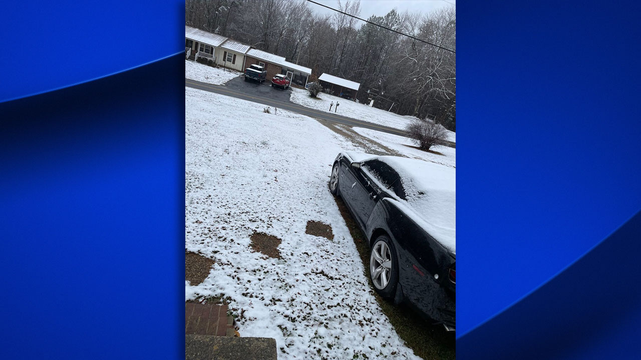 A peaceful scene as Roxboro gets a fair bit of snow Monday.