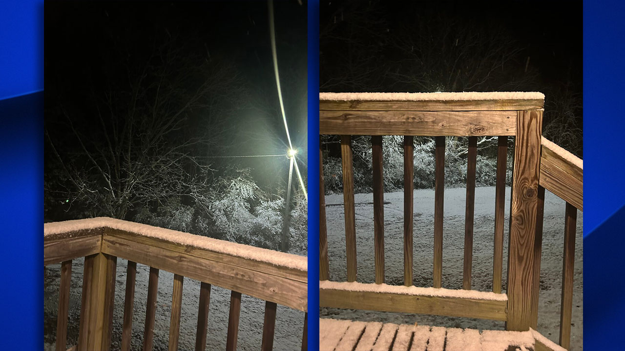 The town of Macon in Warren County saw some decent snowfall on Monday.