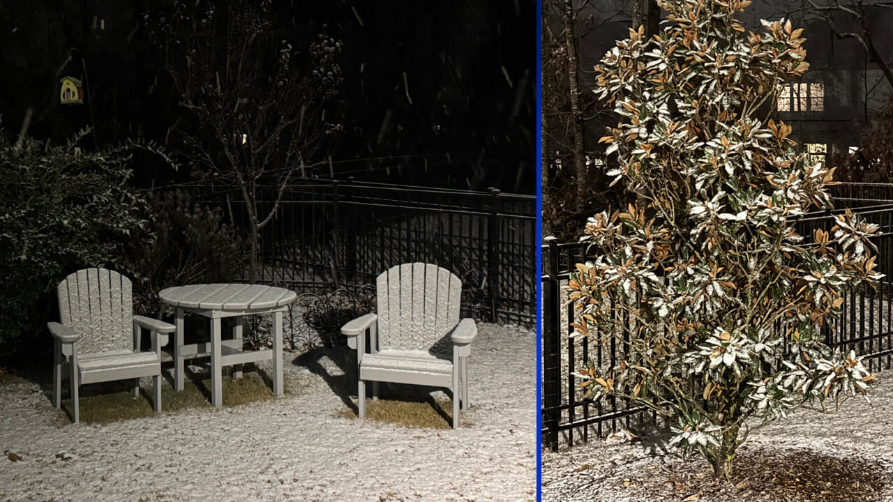 Some big flakes made for a nice wintry scene in Wake Forest.