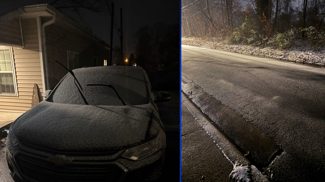 Snow came to northern Person County, about five minutes from the Virginia border, on Monday.