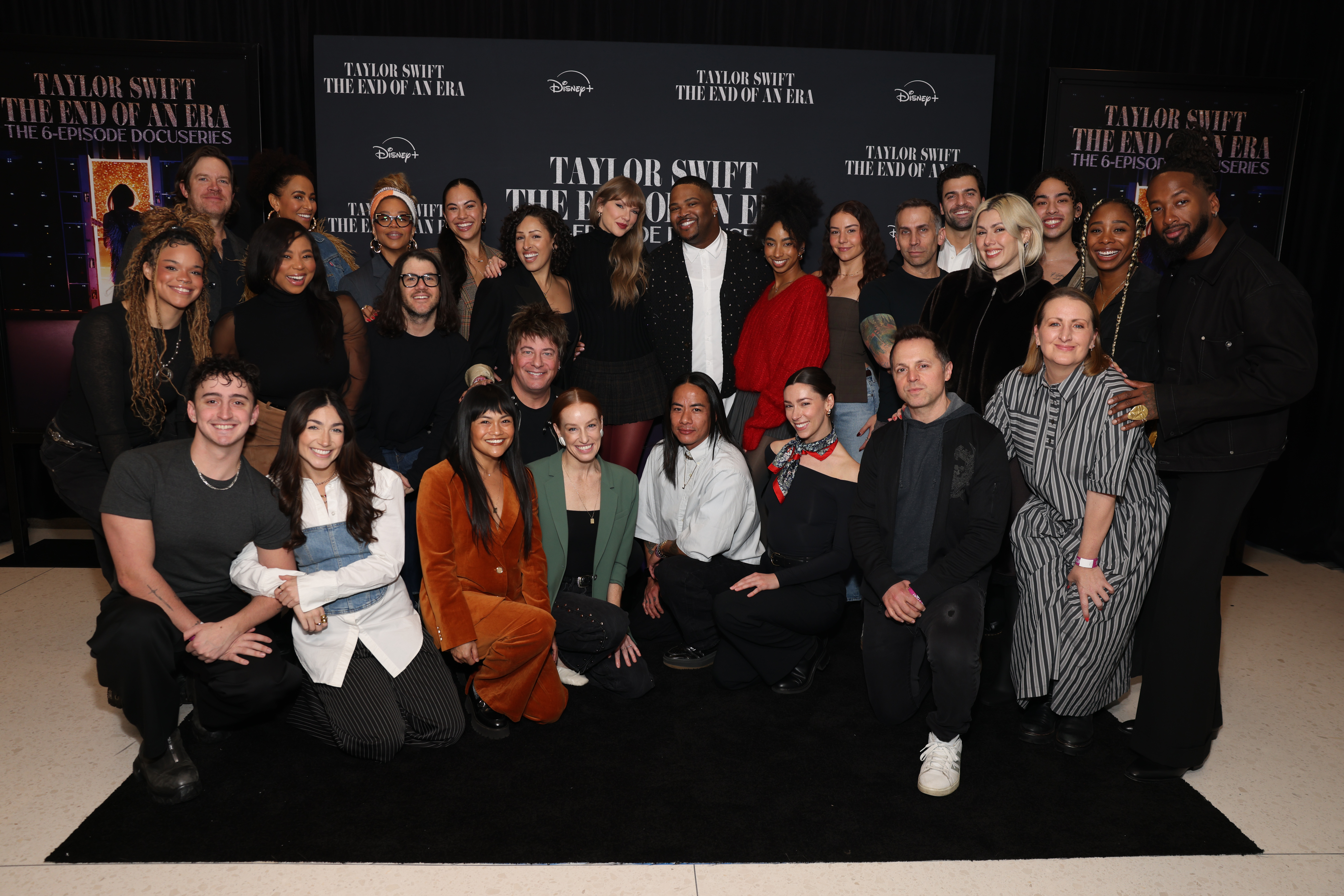 Taylor Swift joined family, friends, band members, dancers and more at a special screening of her "The End of an Era" docuseries in New York City.