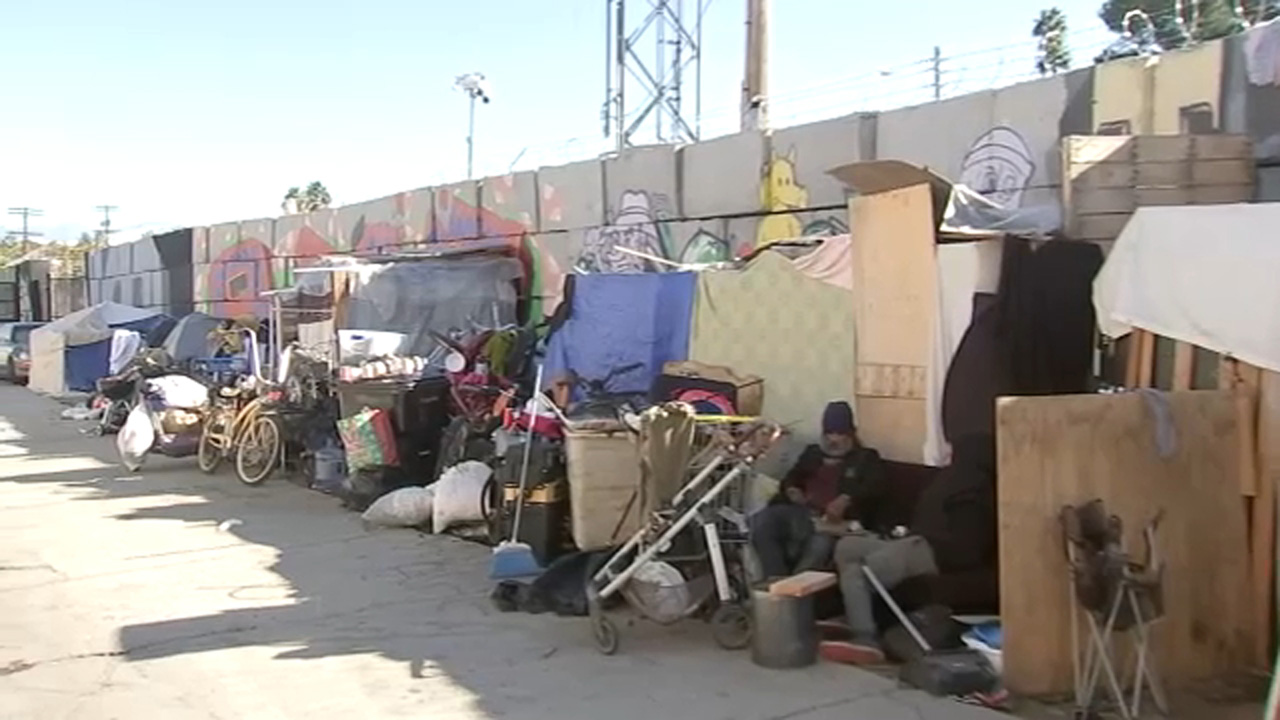 El Sereno business owners fear concrete wall could collapse on nearby homeless encampment