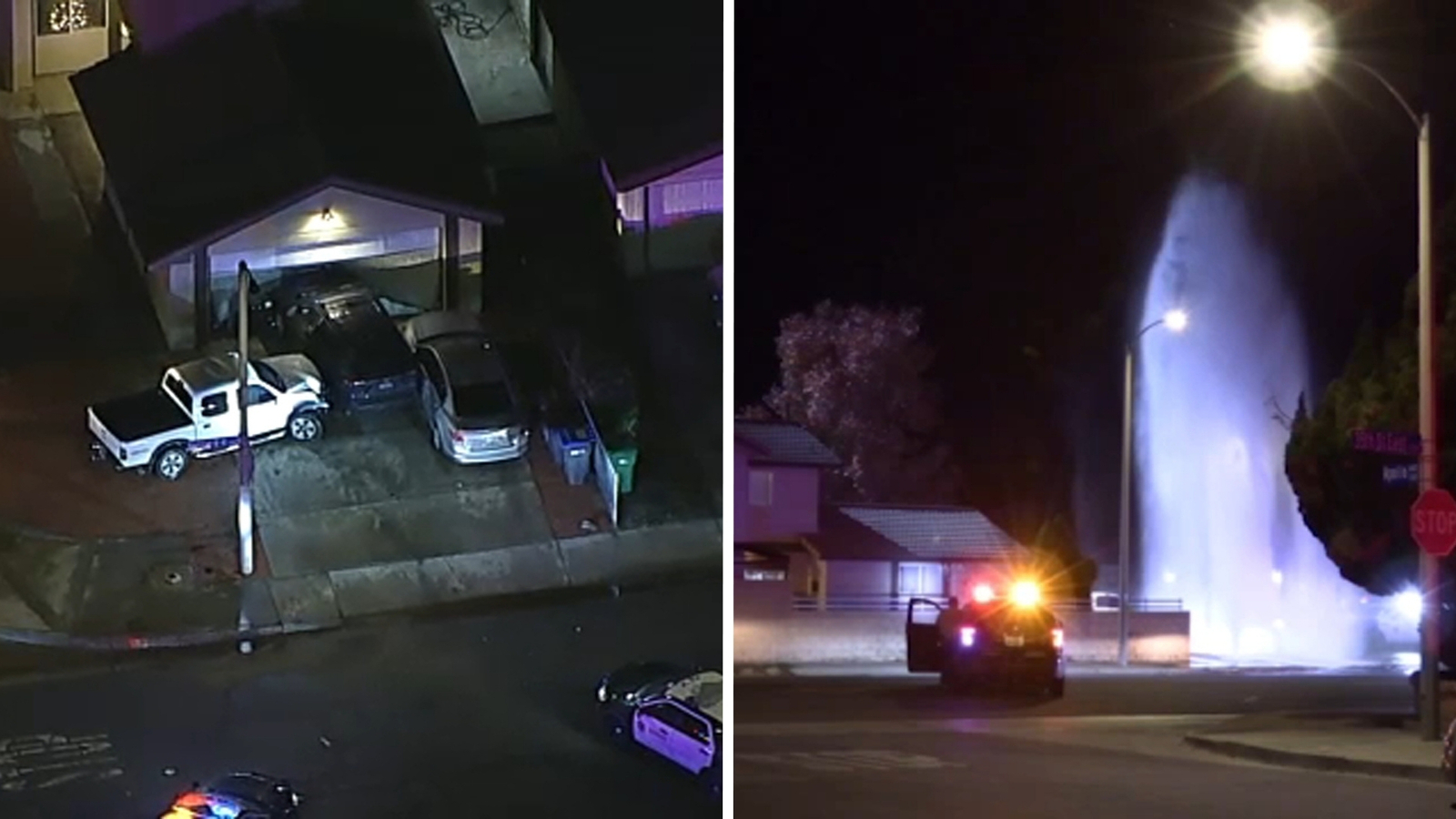 Pickup truck slams into fire hydrant, parked cars after chase ends in Palmdale