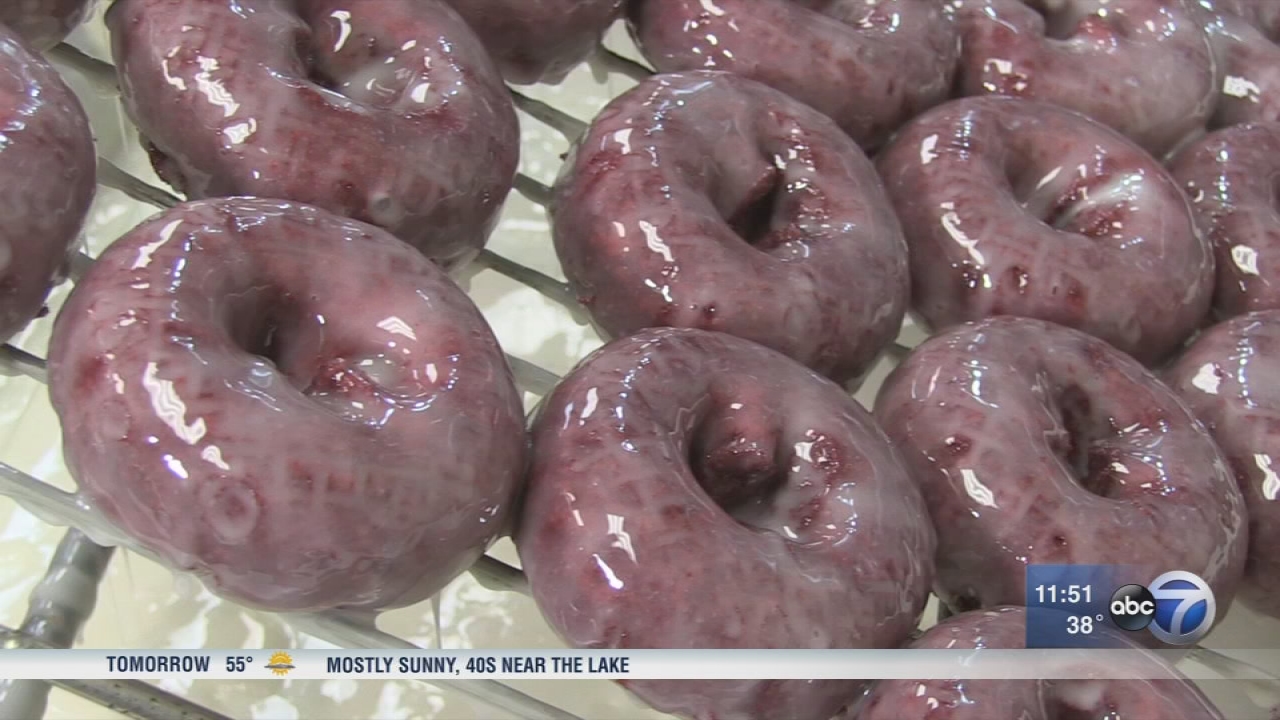 Red velvet donuts and apple fritters at Somethin' Sweet Donuts