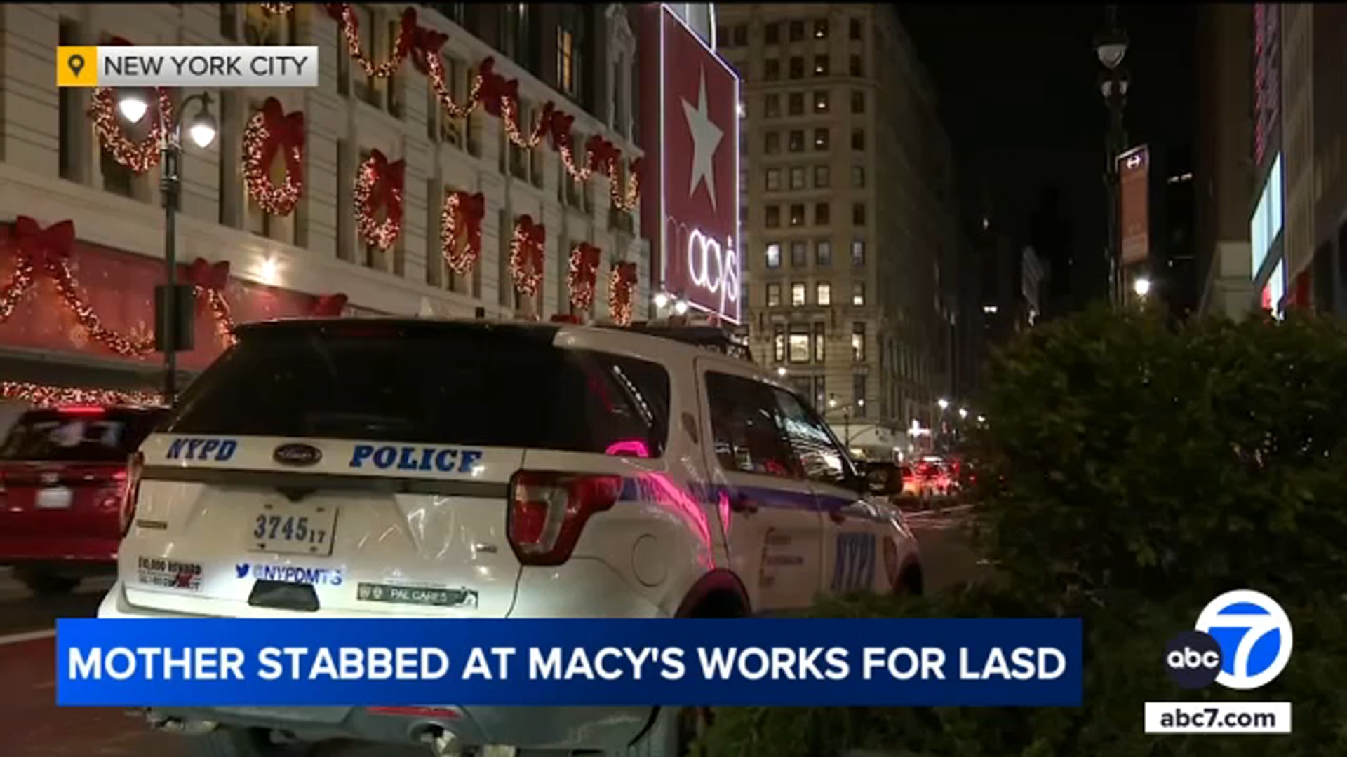 SoCal woman visiting NYC stabbed multiple times while changing baby's diaper in Macy's bathroom
