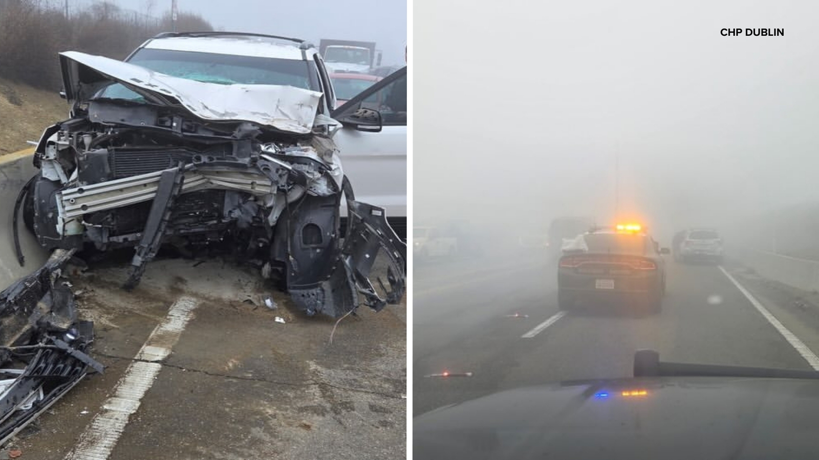 Series of crashes on Vasco Road in Livermore due to fog; firefighter among injured