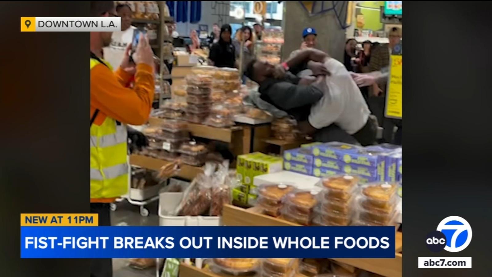 Brawl inside downtown Los Angeles Whole Foods caught on video Brawl inside downtown Los Angeles Whole Foods caught on video