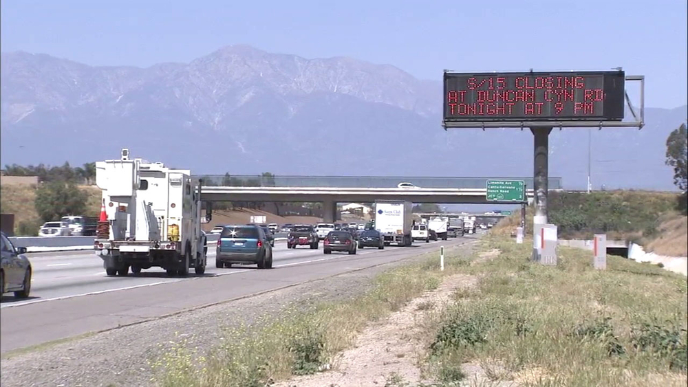 15 Fwy closure in Fontana to last through weekend