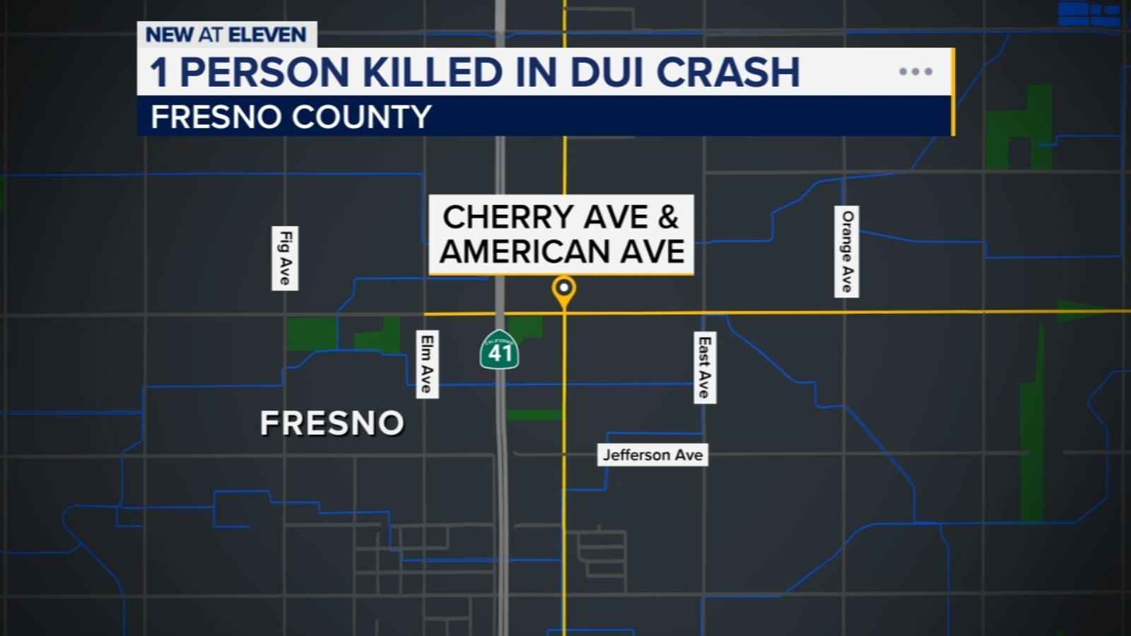 1 dead, 2 hospitalized after suspected DUI crash in Fresno County