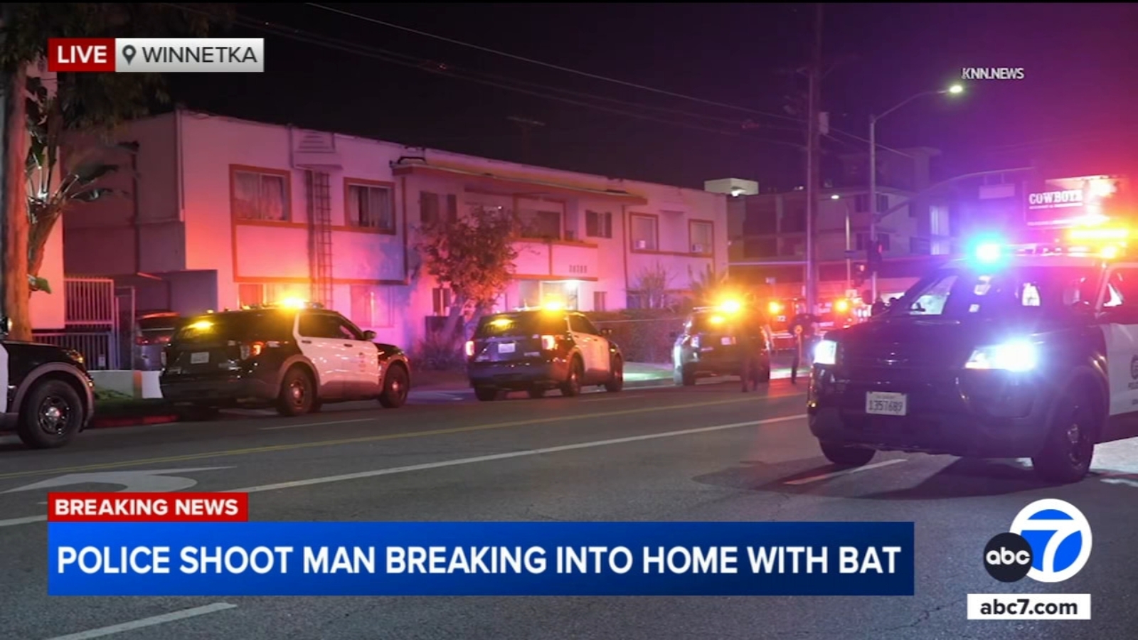Los Angeles police shoot suspect armed with bat trying to break into home in San Fernando Valley Los Angeles police shoot suspect armed with bat trying to break into home in San Fernando Valley