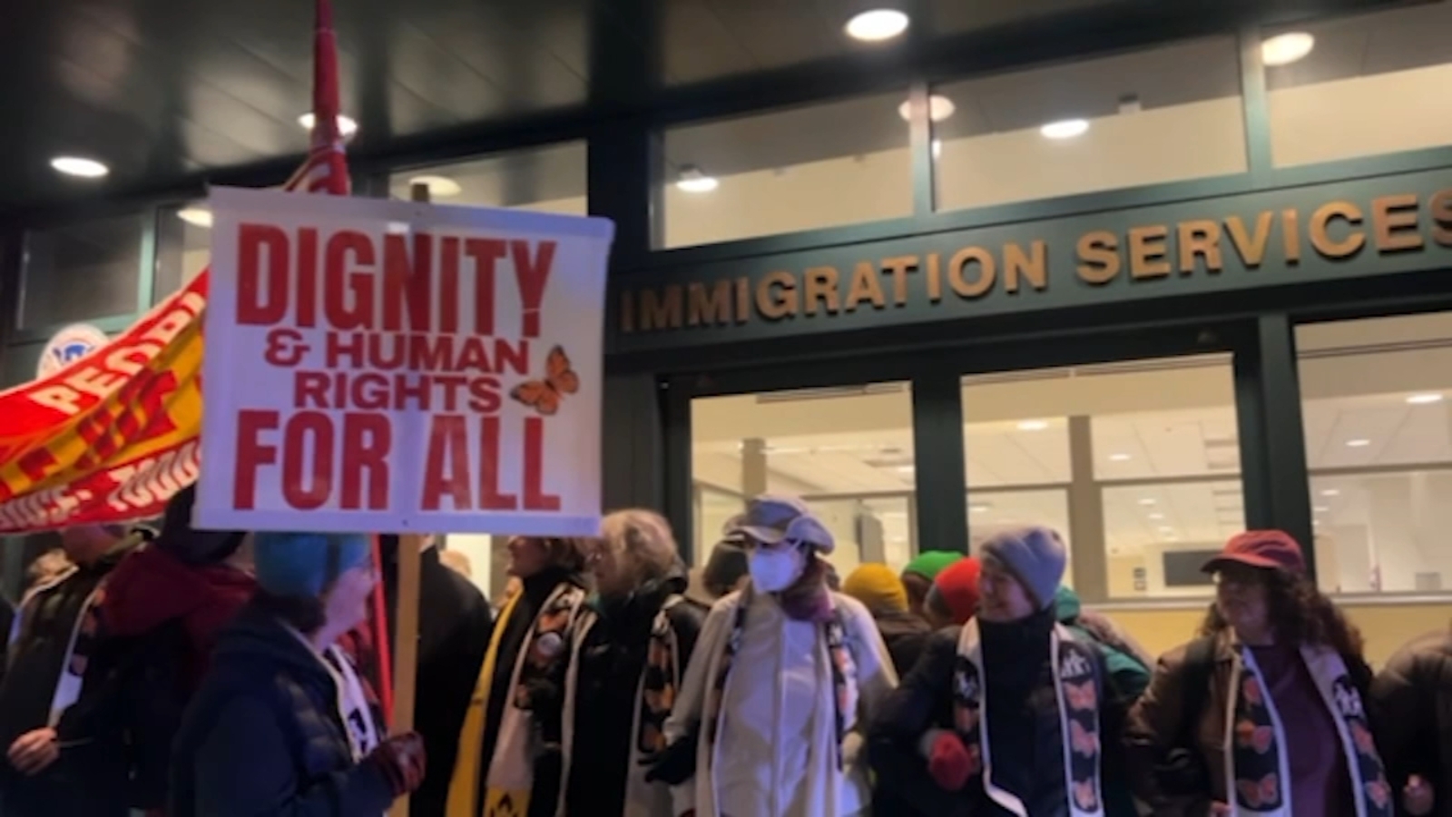 Dozens of protesters block entrances of San Francisco ICE building