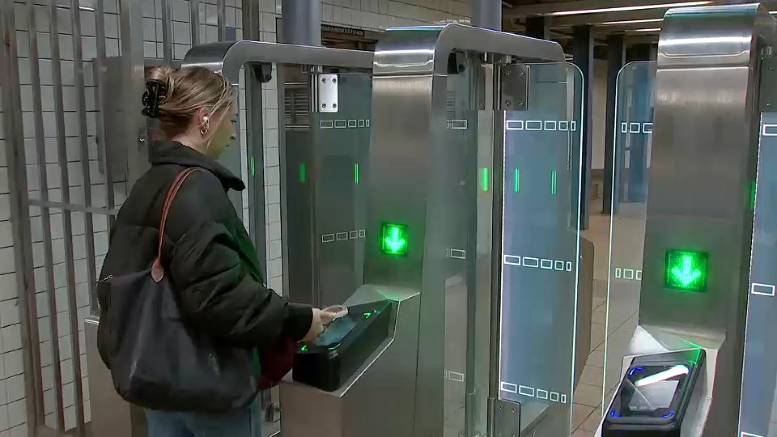 MTA unveils new turnstiles to crack down on subway train fare evaders - ABC7 New York image