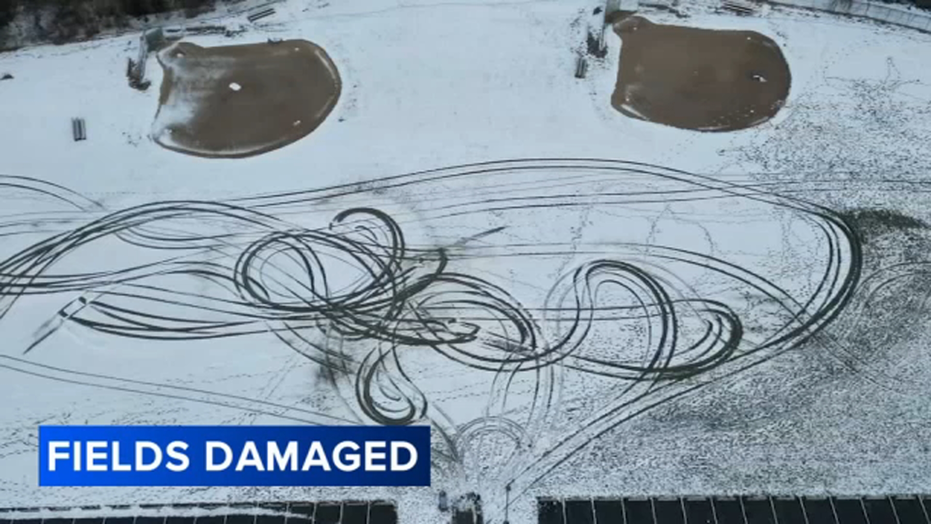 Playing fields at High Hill Park in Gloucester County damaged by vandals