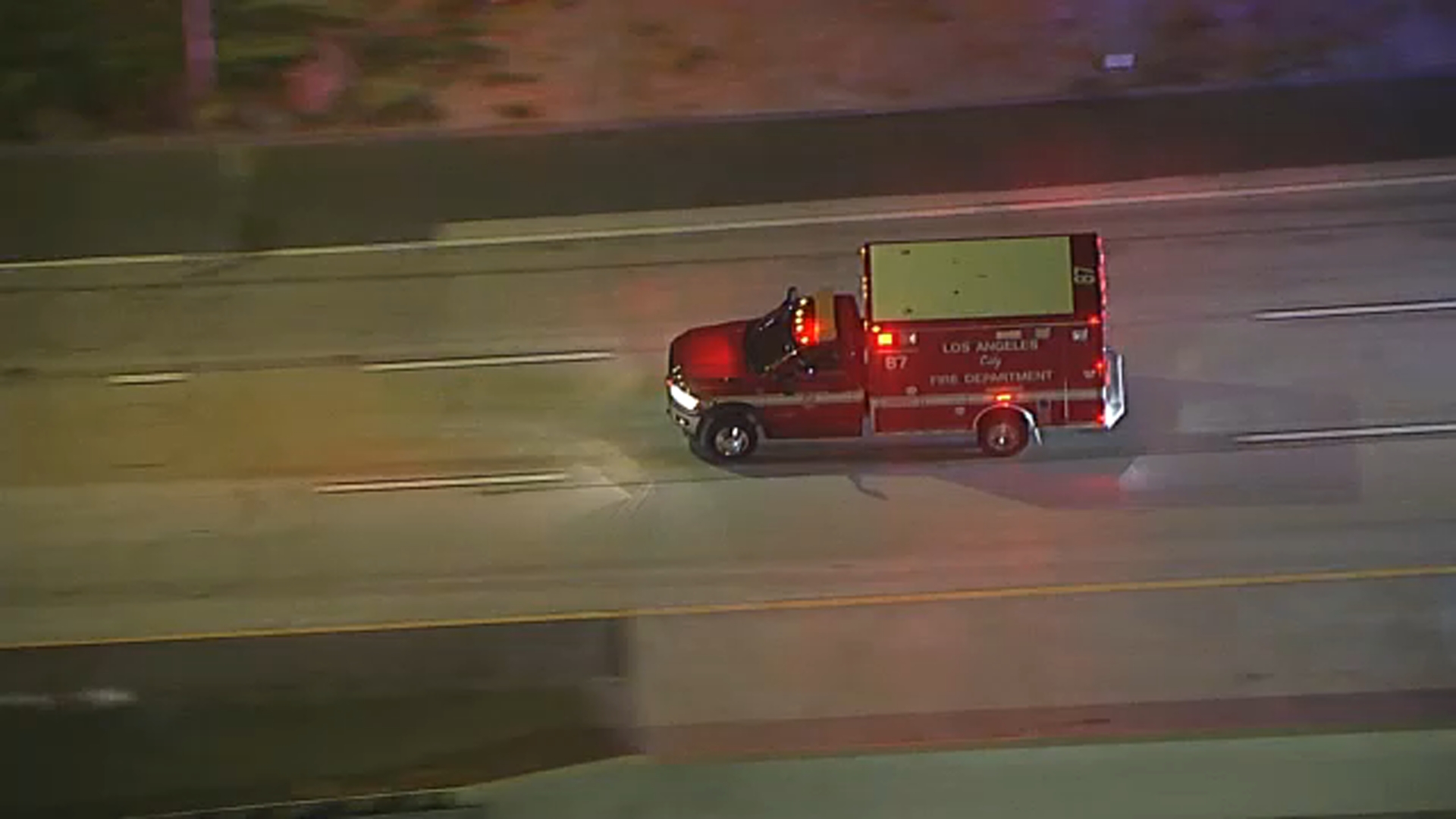 Driver in ambulance stolen from Northridge scene leads CHP on chase