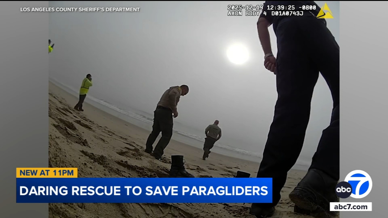 Deputies pull off heroic rescue after 2 paragliders crash into ocean off Malibu