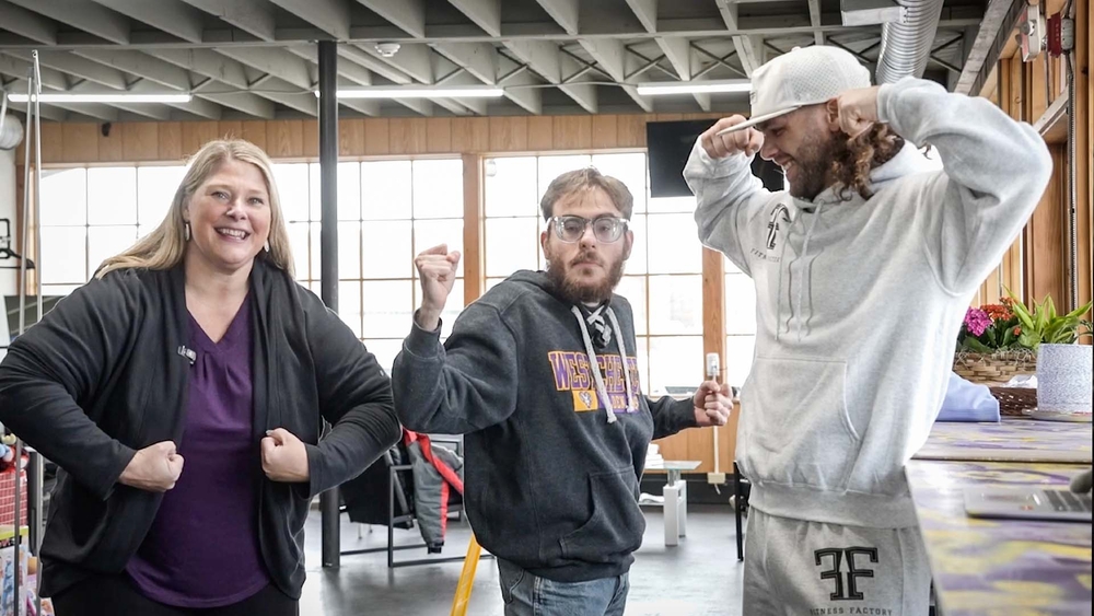 College students with autism flex skills at gym in West Chester