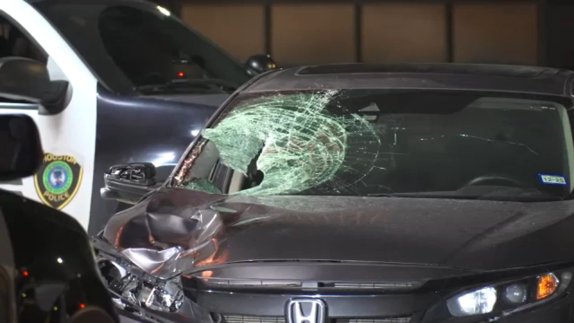 A couple arguing in their car pulled over on the side of the road, and a woman exited the vehicle, where she was hit and killed by oncoming traffic, HPD said.