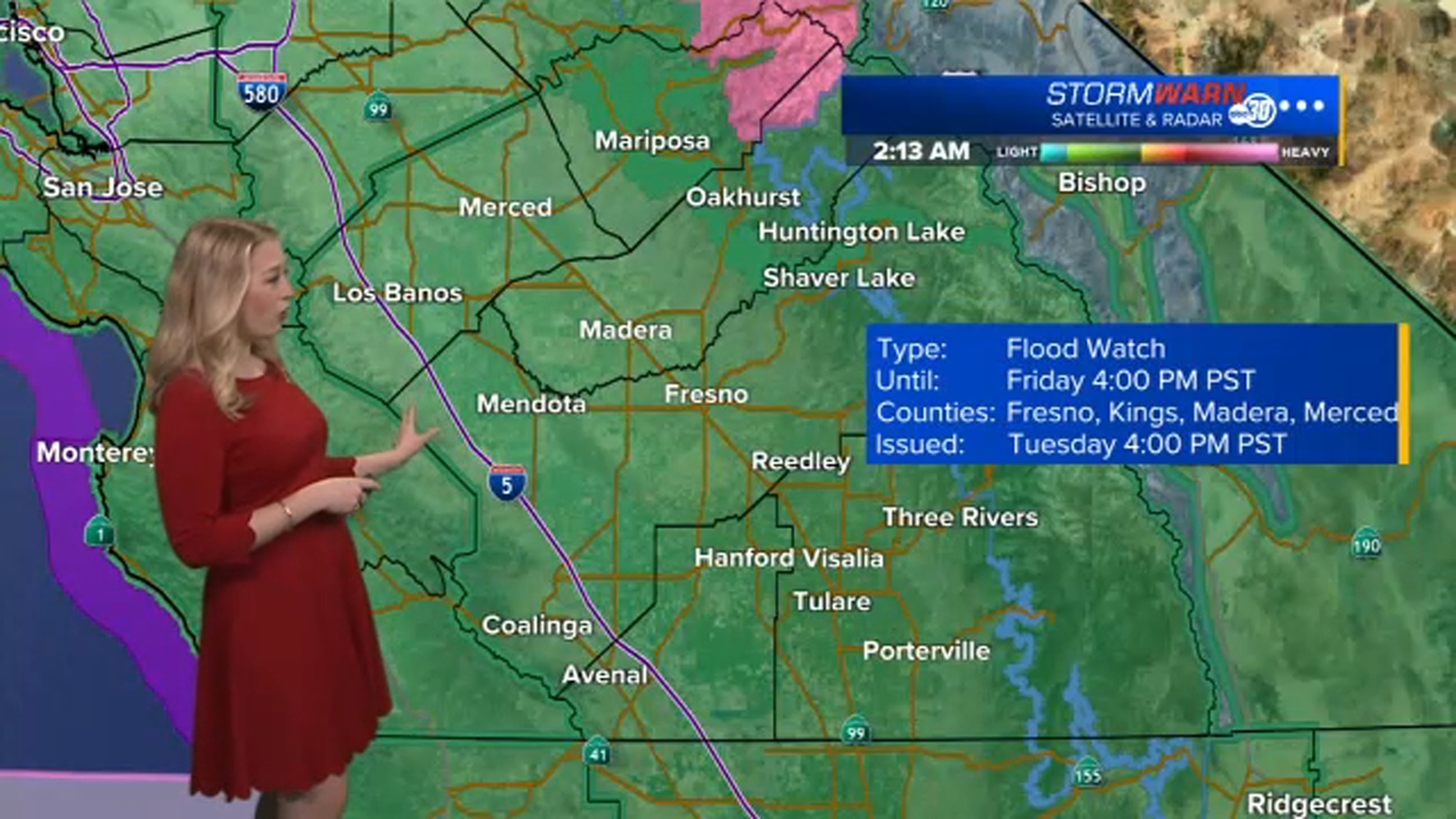 Central California forecasted for heavy rain, flooding and snow during Christmas week